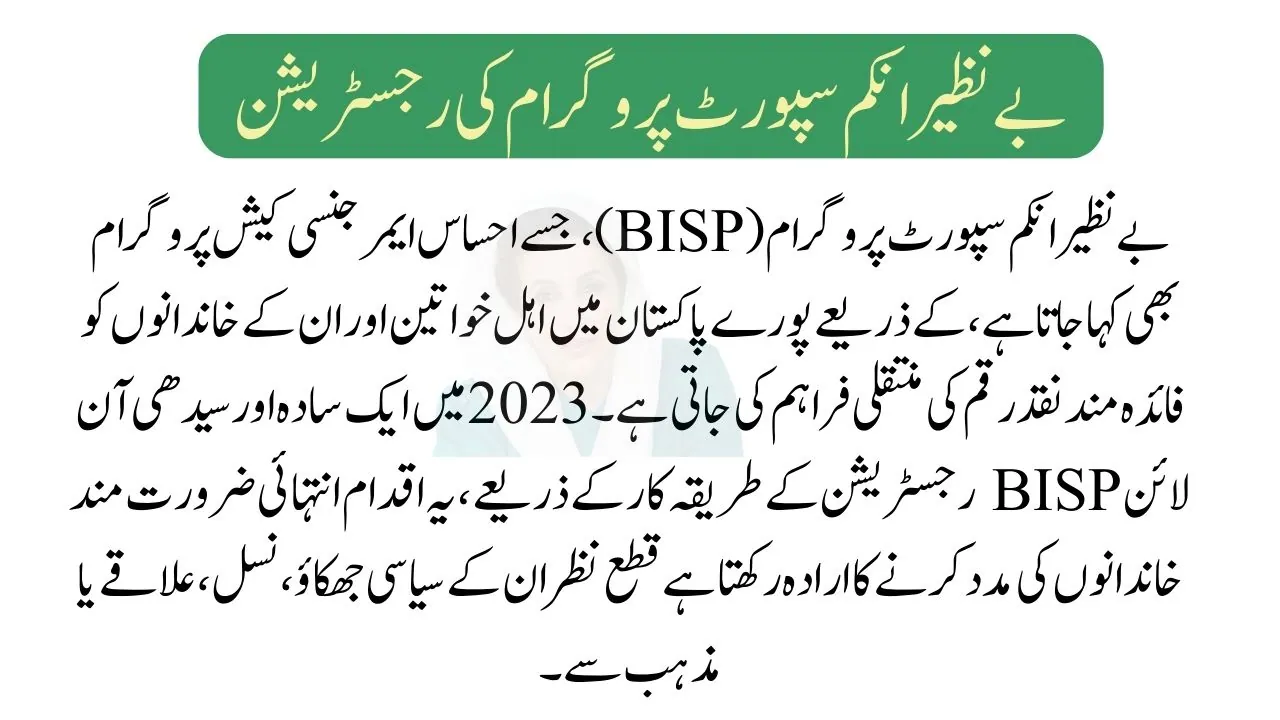 Benazir Income Support Program Registration 2023
