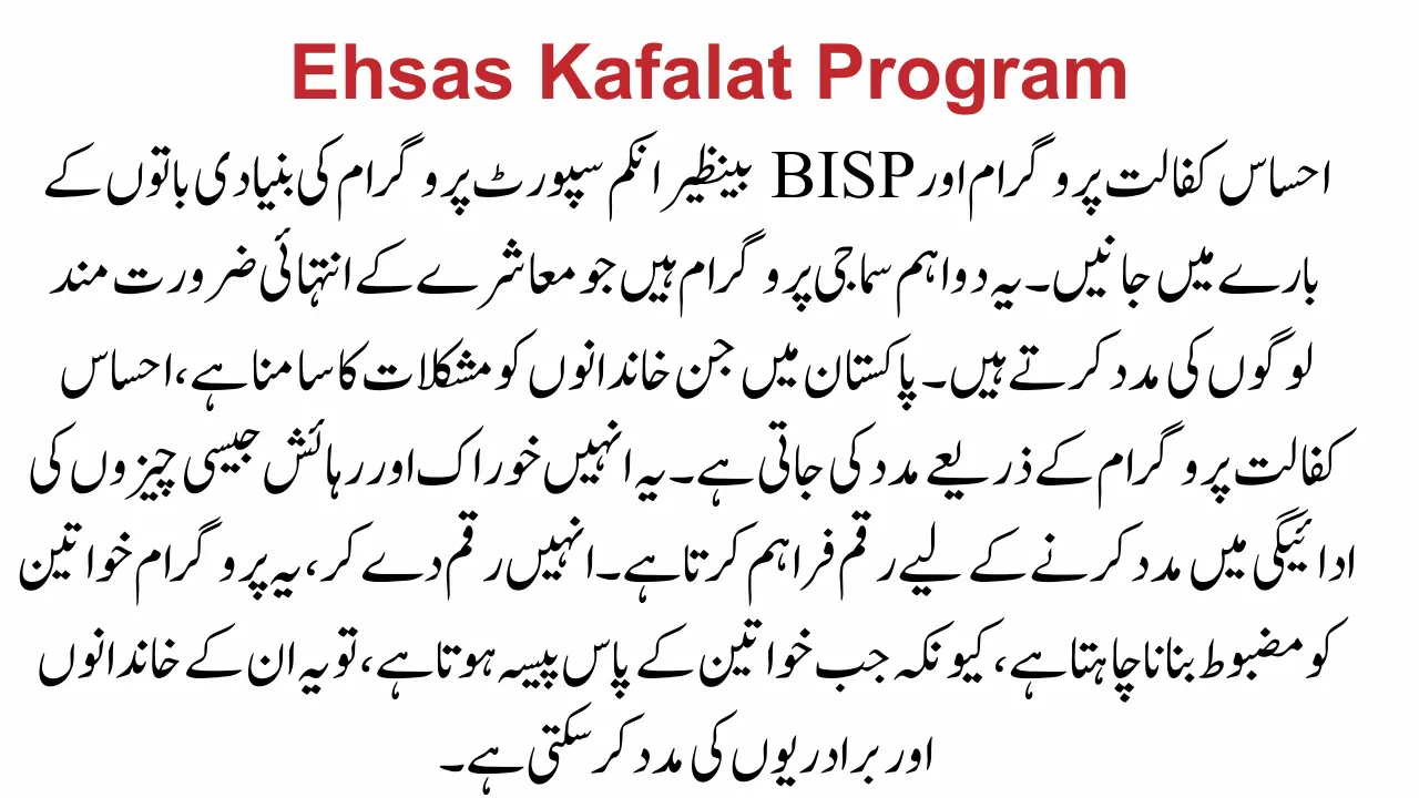 Ehsas Kafalat Program